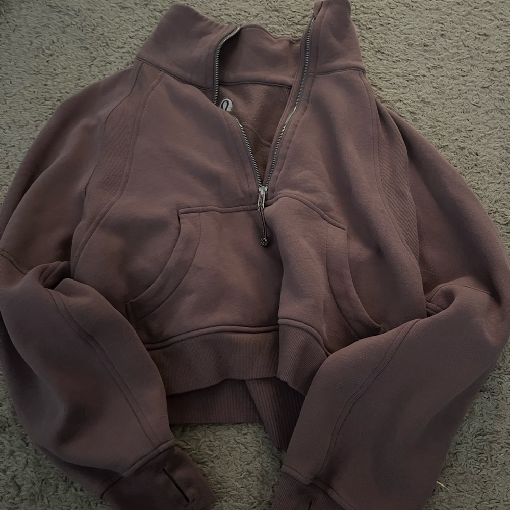 Lululemon Scuba Oversized funnel neck half zip in a blush pink